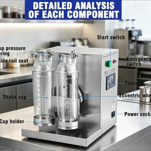 Coctelera automática de té con leche y acero inoxidable para mezclar bebidas fácilmente 4