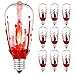Pallerina Halloween Replacement Bulbs, Halloween Flicker Flame Light Bulbs, ST40 Blood Drop Light Bulbs with a Flickering Red Glow, Halloween Decorations 1 Watt E17 Base, 10 Pack
