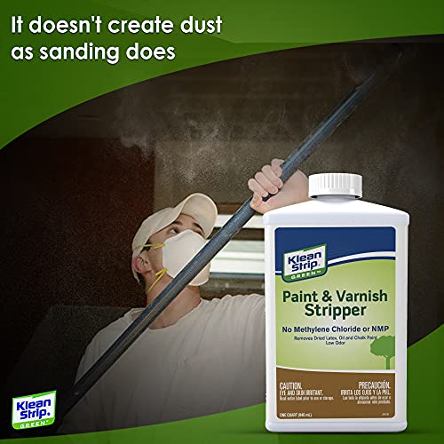 Klean Strip Green Paint & Varnish Stripper-Strips Layers of Latex Paints Oil Based Paint Lacquer Wax & Stain from Wood Metal & Masonry Surfaces-32oz with Centaurus AZ Chemical Resistant Gloves