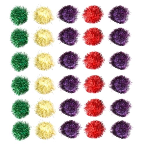 Toddmomy 60pcs Interactive Glitter Balls for Cats Crinkle Playthings to Engage Curiosity and Provide Endless Entertainment Present for Pet Playtime and Reducing Boredom