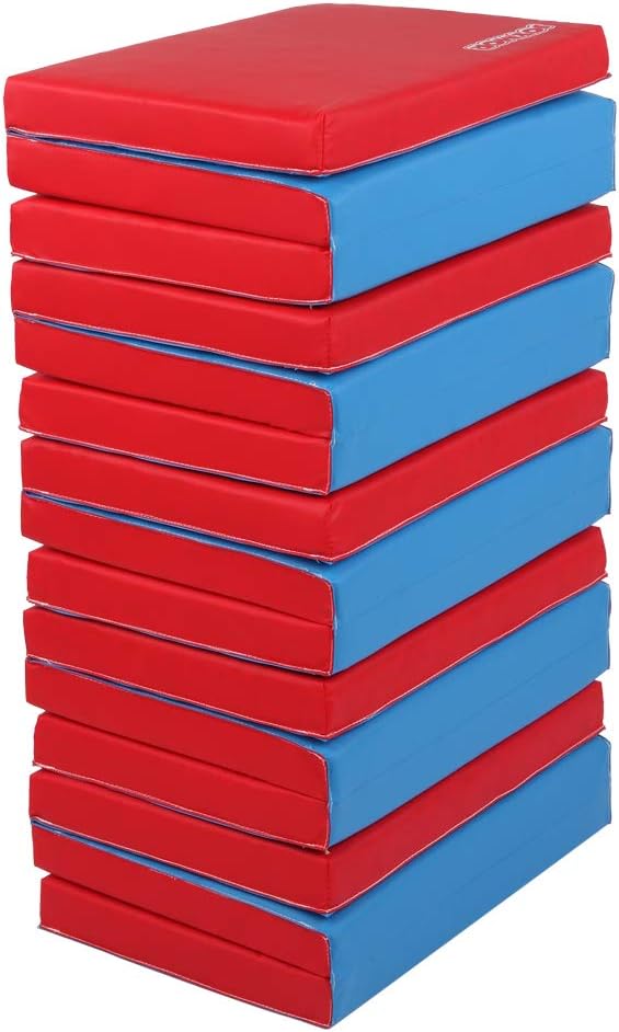 JOYMOR 2-Inch Thick 2-Fold 3 Sections Rest Mat, 5-Pack, Portable Toddler Bed with Name Tag Holder, Sleeping/Nap Floor Mat, Portable Toddler Mat, Great for School, Daycare, Travel, and Home