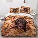 Schokoladen-Labrador-Retriever Bettwäsche 135x200 Kinder 3Teilig Weiche Angenehme Mikrofaser 3D Druck Bettwäsche Set,1 Bettbezüge 135x200cm Mit Reißverschluss Et 2 Kissenbezüge 80x80,Bettwaren