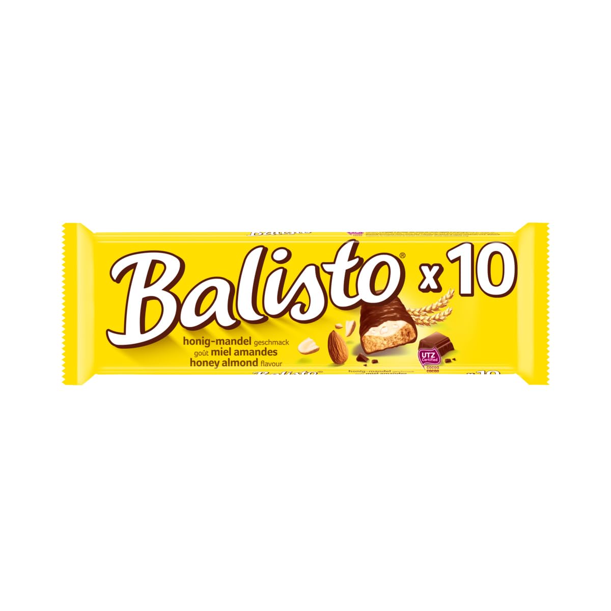 Balisto – Keksriegel für Getreide und Milchschokolade – Geschmack Honig & Mandel, 10 x 18,5 g