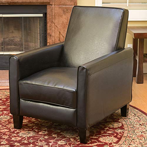Sillón reclinable piel negro compacto miniatura 2