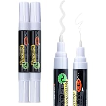 TRANSON 2 White Bold Tip and Extra Fine Tip Paint Markers Waterproof Oil Paint pen