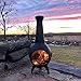 The Blue Rooster Prairie Chiminea Outdoor Fireplace - Wood Burning Cast Aluminum Deck or Patio Firepit