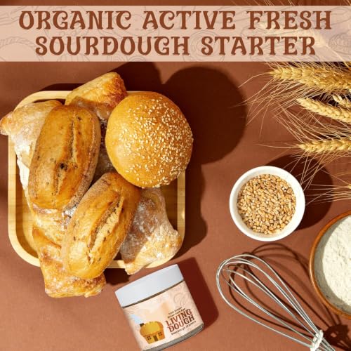 Image of Living Dough - Irish Brown Bread Dark Rye Sourdough Starter Culture - Active & Live Organic Sourdough Starter for Baking - For Artisan Bread, Pizza Dough, Waffles & More