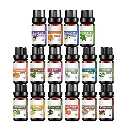 HERBROMAS Top 16 Aromatherapy Essential Oils for Diffusers for Homeï¼Scented Oils for Soap Making, Candle Making, Bath Bombs, Air Freshener, Kitchen Cleaning