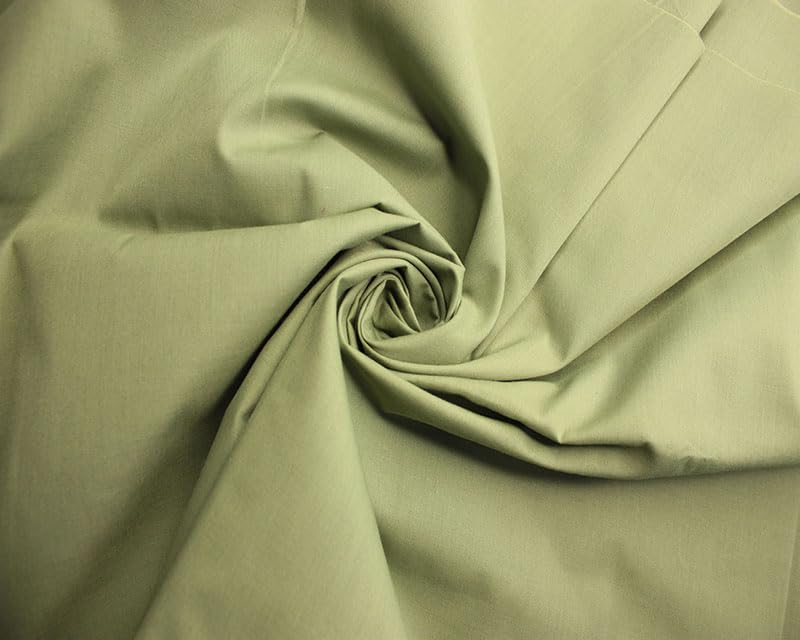 Needleberry Polycotton Fabric - Metre x 112cm - 80% Polyester 20% Cotton - Lightweight Durable Material for Sewing, Crafts & Dressmaking (Olive, 3 Meters)