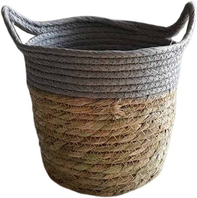 Sterose Hand Woven Rattan Plant Basket Indoor Outdoor Storage Flower Pot Planter Container Decoration