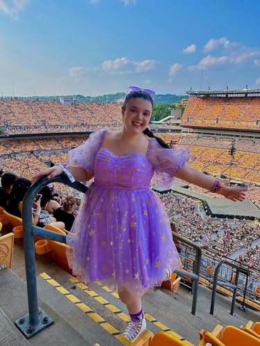 Eightale Tulle Homecoming Dresses Short A-Line Sparkle Starry Prom Party Gowns4