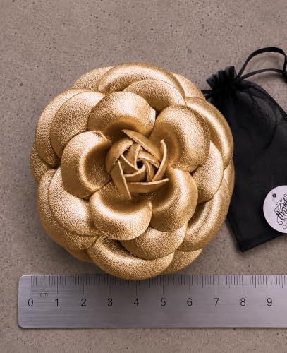 Image of Vintage Style Elegant Camellia Fabric Flower Brooch Pin Scarf Bridal Dress Wedding Accessories Jewelry Gift