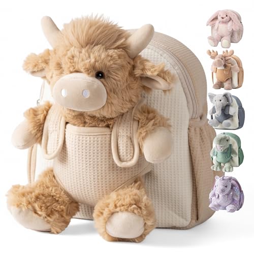 Moonkie Hug & Go Kindergartenrucksack, Hochlandkuh Kita Rucksack...