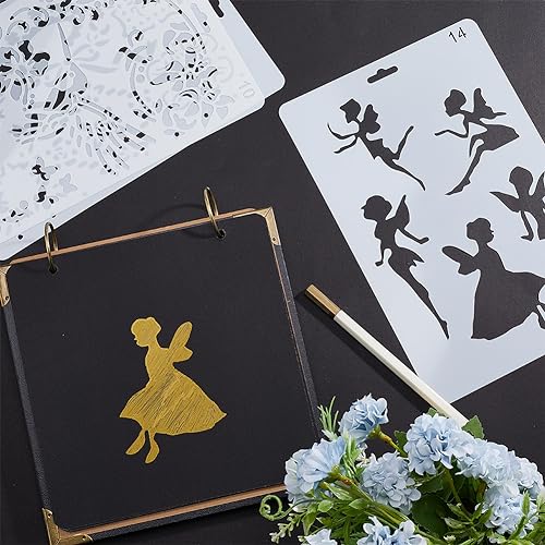 GORGECRAFT 12 Style Border Stencils for Furniture Painting, Letter Number Stencils, Journal Lvy Leaf Vine - Image 4