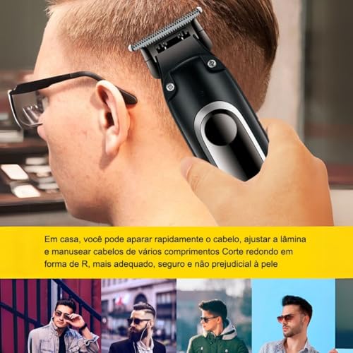 Maquina De Corta Cabelo Profissional E Aparador De Barba Usb (CINZA)