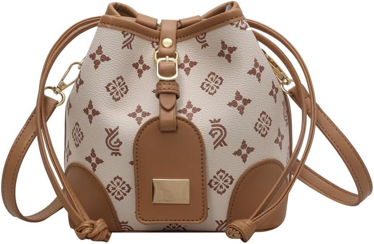 [TABBY] 香港風レトロバッグ女性2024年モデル斜め掛けバケツバッグぶつけ色質感ショルダーバッグ