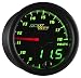 MaxTow Double Vision Volt Voltmeter Gauge - Voltage Range 8-18 Volts - Black Gauge Face - Green LED Illuminated Dial - Analog & Digital Readouts - For Trucks - 2-1/16" 52mm