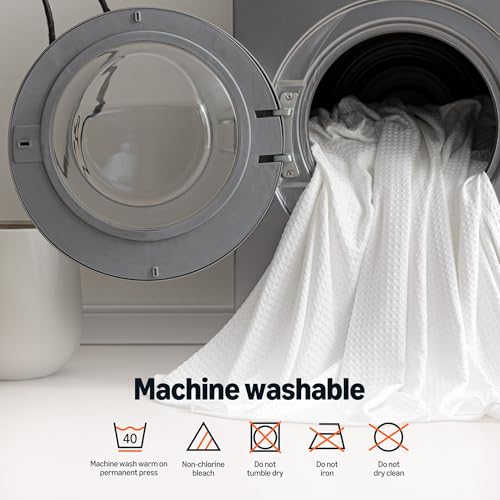 Amazon Basics Waffle 100% Viscose from Bamboo Blanket, Throw, White - image 7