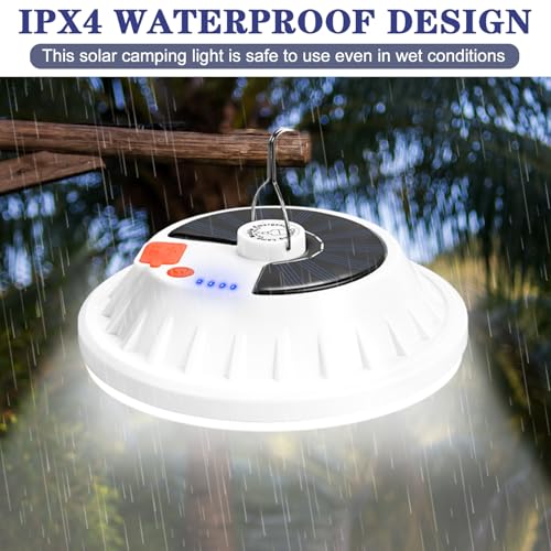 Lembopo Solar Camping Lantern with Remote 4000LM Rechargeable Hanging Light Portable LED Camping Lights IPX4 Waterproof Tent Lights Solar Lanterns for Power Outages, Emergency, Hurricane, Snowstorm