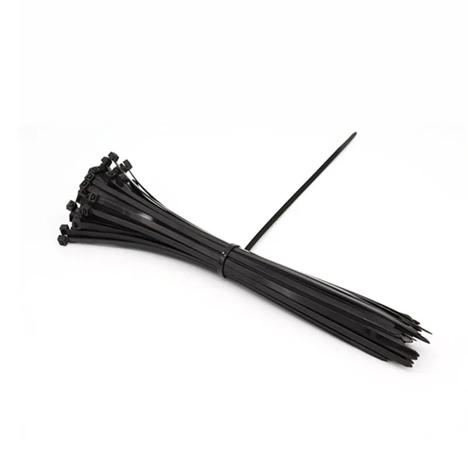L6nqiag 100 Pcs Black Nylon Cable Ties Nylon Cable Ties Self Locking Plastic Loop Wire Black/White Wrap Strap Zip Fasten Tension Belt Reusable Tie(,8X200mm)