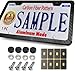 License Plate Frames Carbon Fiber Metal License Plate Frames Slim Standard Size With Screw Covers (2 holes-1piece)