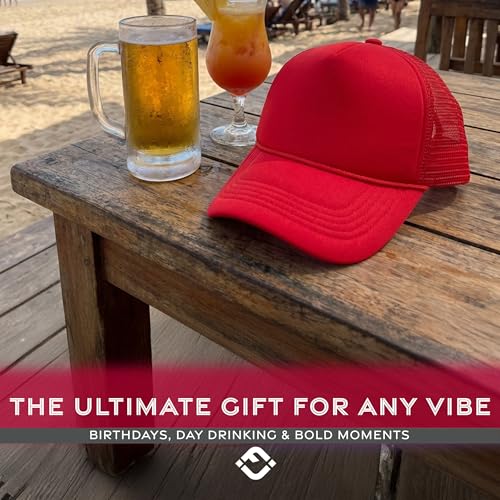 Image of Funky Junque Foam Trucker Hat, Trucker Hats for Women & Men - Blank Adjustable Snapback Mesh Back Baseball Cap