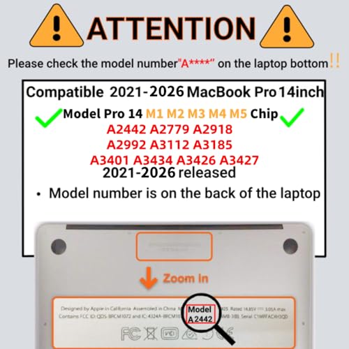 Carcasa MacBook Pro 14 de alta resistencia diseño de arte fluido con protector de teclado 3