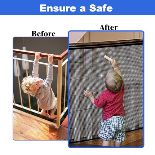 600 x 90 cm Kinder Sicherheitsnetz, Sicherheitsnetz Kinder Balkon,Treppenschutznetz,Erhöhtes Langlebiger Treppen Schutznetz für Kinder Haustiere (Schwarz