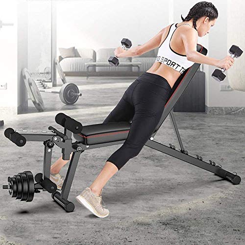 COLOM Exercise Bench Foldable,Weight Bench with Leg Extension and Leg Curl,Comfortable Padding,Multi-Adjustable Backrest Sit Up Bench for Home Gym Fitness