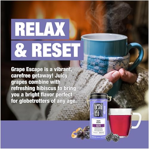 Image of Tiesta Tea - Grape Escape, Loose Leaf, Juicy Grape Herbal Tea, Non Caffeinated Fruit Blends, Make Hot or Iced Up to 50 Cups, 4 oz Refillable Tin