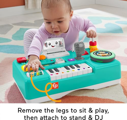 Image of Fisher-Price Baby & Toddler Toy Laugh & Learn DJ Table with Educational Musical Activities for Developmental Play Infants Ages 6+ Months