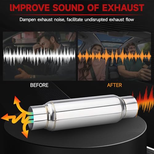 Image of LCGP 3 inch Universal Resonator, Straight Through Performance Muffler, 16 inch Overall Length