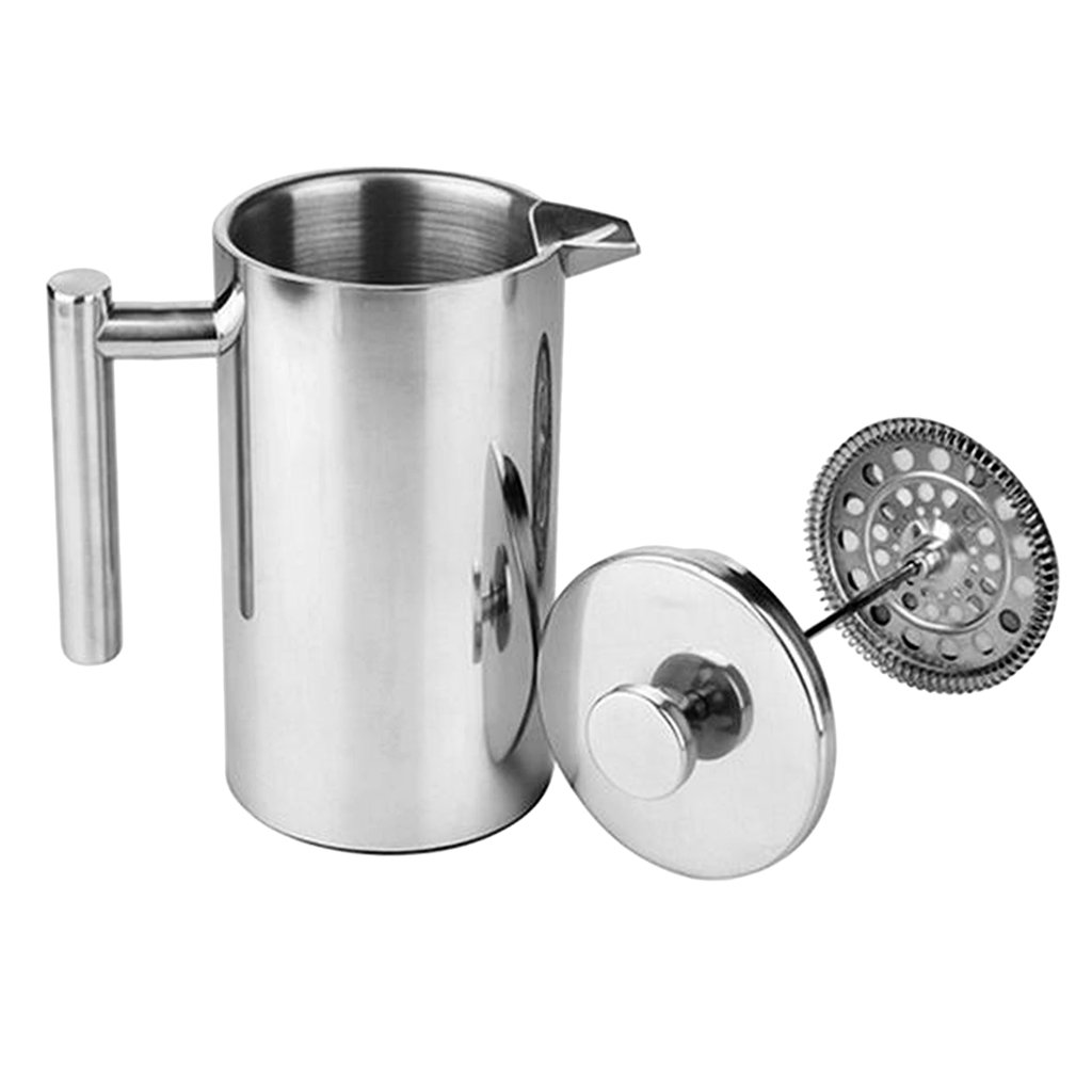 misppro Cafetera de prensa francesa, cafetera de prensa francesa, cafetera expreso, émbolo de acero inoxidable, aislada, 500 ml