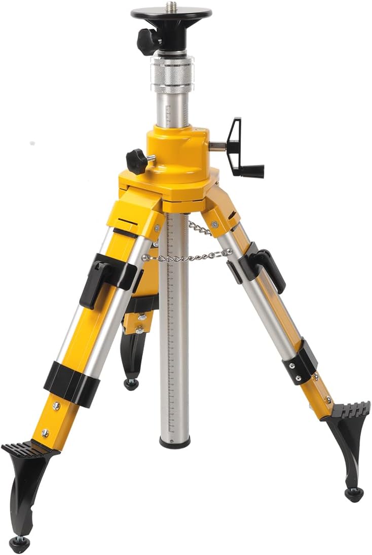 Heavy-Duty Laser Level Tripod Stand - 28-66 Inch Adjustable Height with 5/8"-11 Thread Mount and Non-Skid Feet