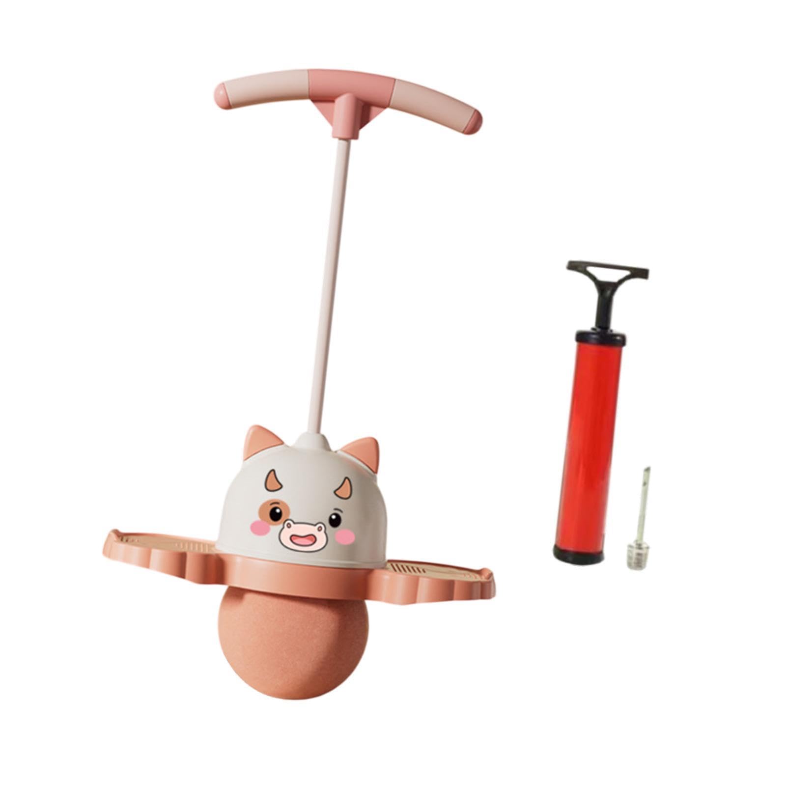 RNXRZANK Pogo Ball with Handle for Kids Jumping Fun and Balance Training, Pink