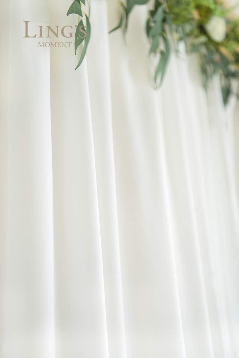 Ling's Moment 10% Transparency White Backdrop Curtains 2 Panels 5ft x 10ft Chiffon Fabric Drapes for Wedding Arch Party Stage Backdrop Decorations