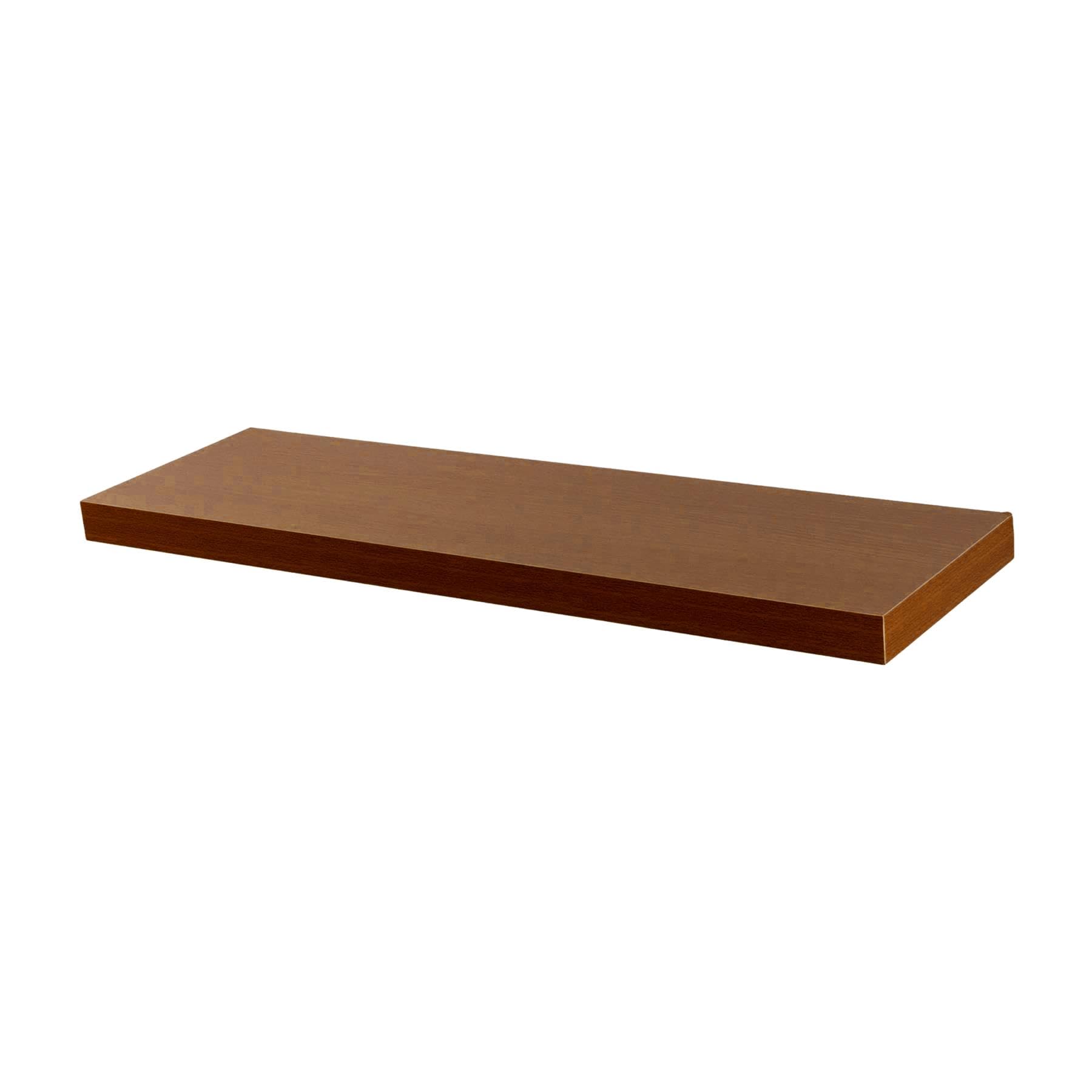Harbour Housewares Modern Floating Wall Shelf - 100cm - Walnut - Photo Gallery Bookshelf Wall Shelves for Living Room Display, Bedroom, Office Storage