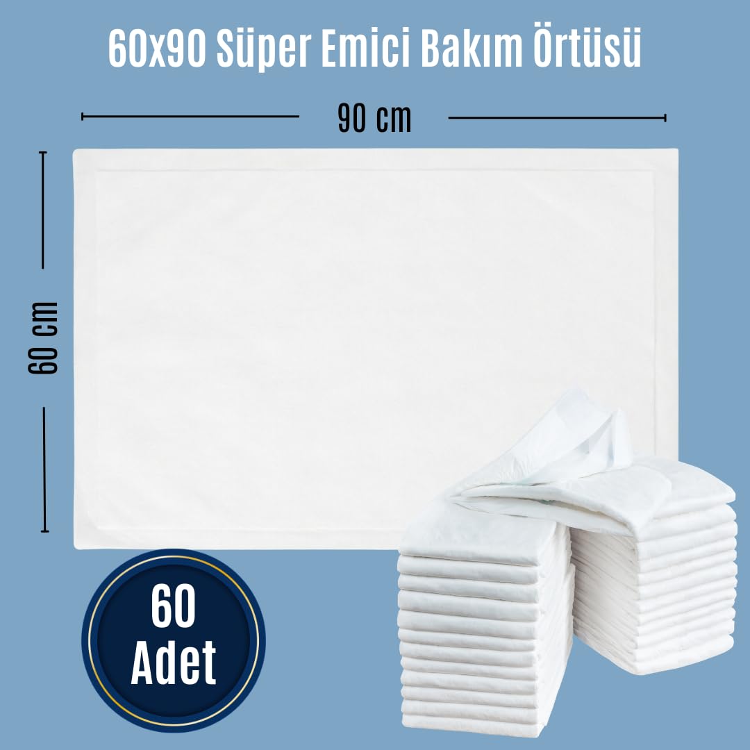 Paddlers Hasta Bakım Yatak Koruyucu Örtü 60x90 cm 60 Adet – Emici, Sıvı Geçirmez