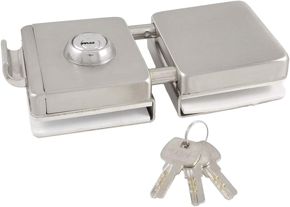 95mm Width Single Acting Double Doors Lock w Keys for Glass Door (5465cb6637746949b98deca179e1e822)