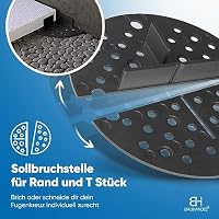 Bauhandel24 Fugenkreuze 3mm für Terrassenplatten Plattenlager Auflage Pads mit Teller Außenbereich Kiesbettlager Splittbettlager Schwarz – Ansicht 6
