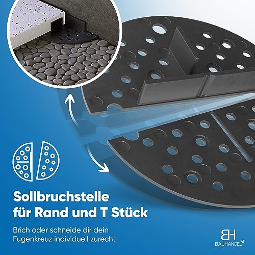 Bauhandel24 Fugenkreuze 3mm für Terrassenplatten Plattenlager Auflage Pads mit Teller Außenbereich Kiesbettlager Splittbettlager Schwarz