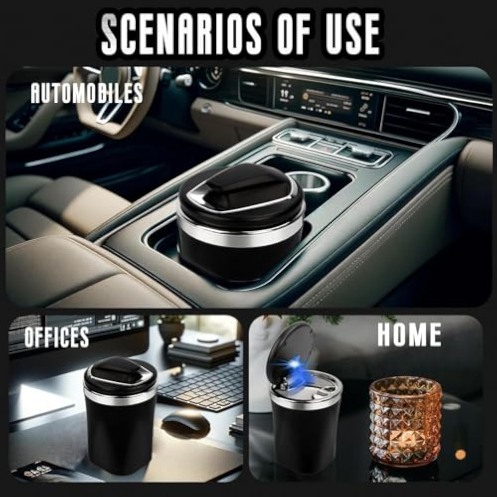 Portable Ceramic Car Ashtray with Lid