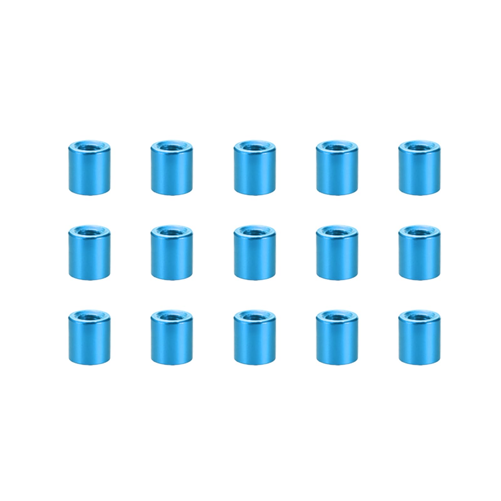 YOKIVE 15 Pcs Standoff Spacer, Aluminum Round Straight Spacer, Blue, 6mm