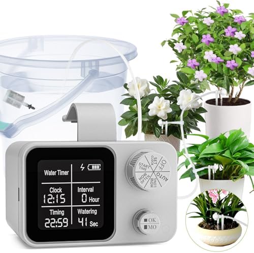 Automatic Plant Waterer Indoor Plant Watering Devices System, Self Drip Irrigation System Kit for Indoor Outdoor Garden, Adjustable Drippers, Water 15 Plants