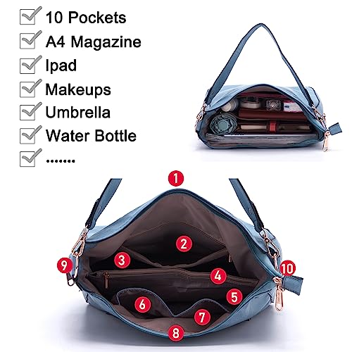 Image of Qiyuer 13 inch Women Spacious Soft PU Handbag Hobo Bag Purse Wallet Set 4pcs | Large, Dual-use Crossbody & Shoulder Bag, Multi-pocket, Divided Compartments, Fits Tablet, Versatile for Daily & Work