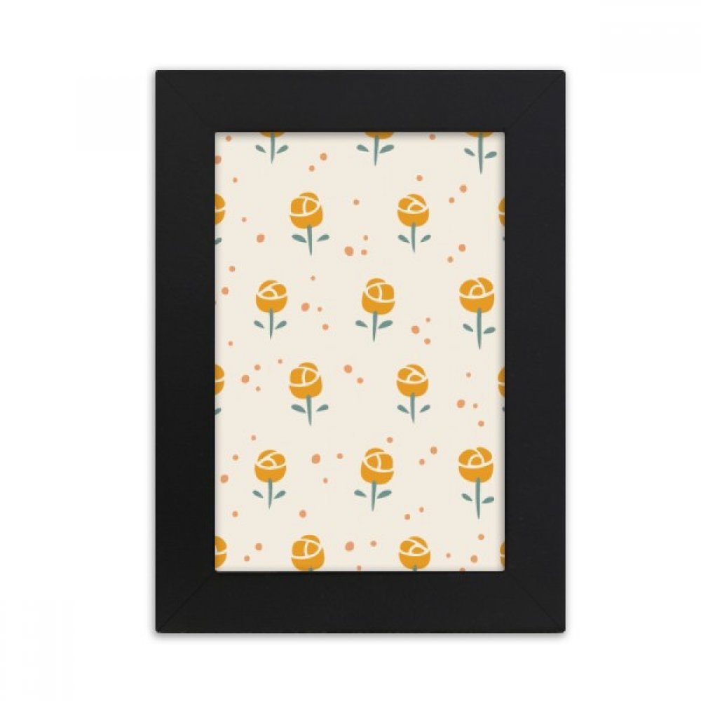Cadre photo noir 5x7 fleur jaune motif artistique, idée cadeau souvenir unique