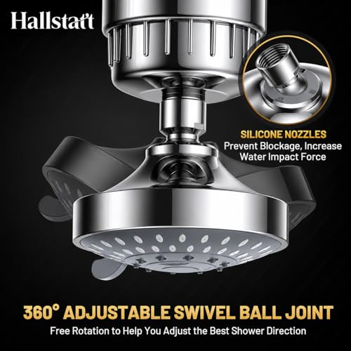 Image of Hallstatt 20 Stage Showerhead Filter | 5 Spray Modes, Water Saving Design, Reduce Hair Fall, Protects Skin, Remove Chlorine and Harmful Chemicals