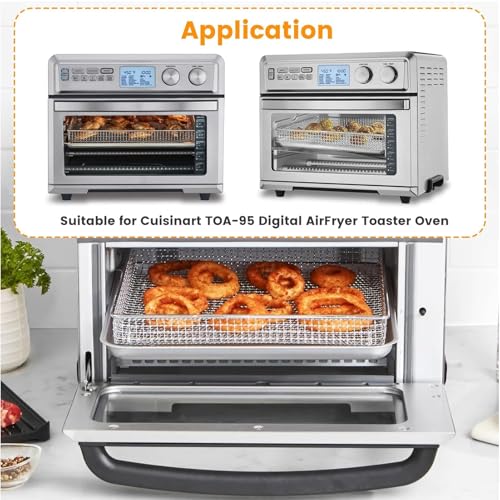 GWBSXM 2 Pieces Baking Set for Cuisinart TOA-95 Air Fryer Toaster Oven, Air Fryer Basket Pan for Oven Air Fryer Accessories, Dishwasher Safe by GWBSXM - Image 3