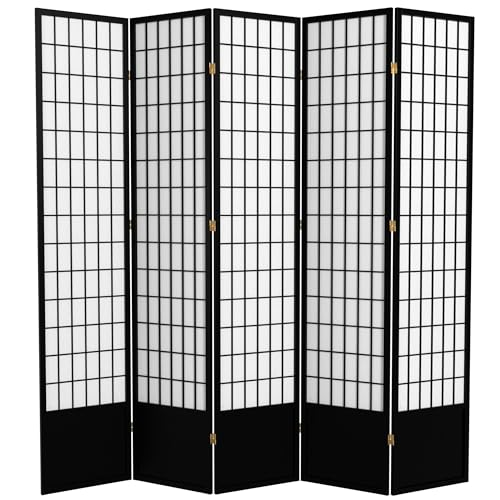 Red Lantern 7 ft. Tall Window Pane Shoji Screen -