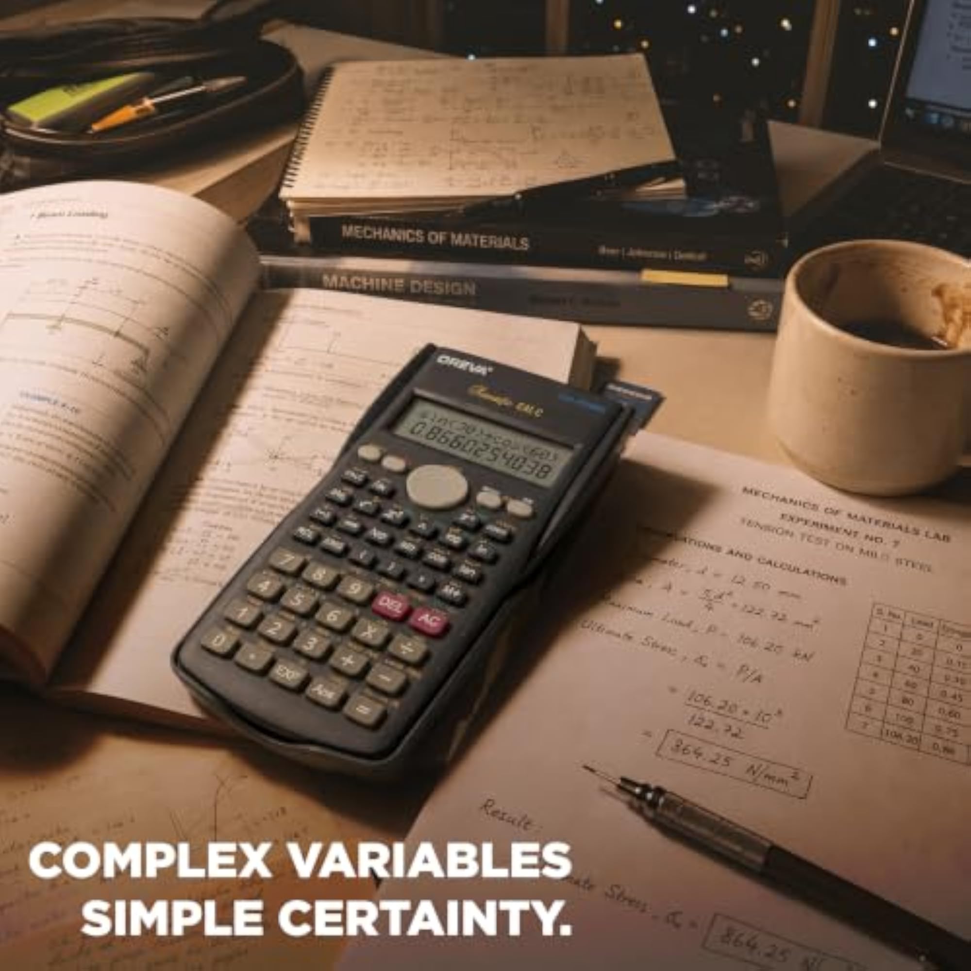 Engineering Scientific Calculator, 2-Line LCD